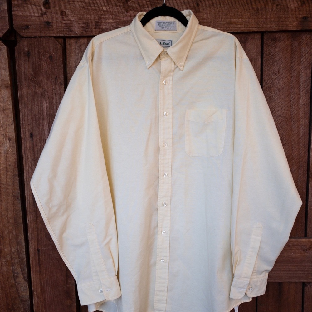 L.L. Bean Men’s Yellow Long Sleeve Dress Shirt